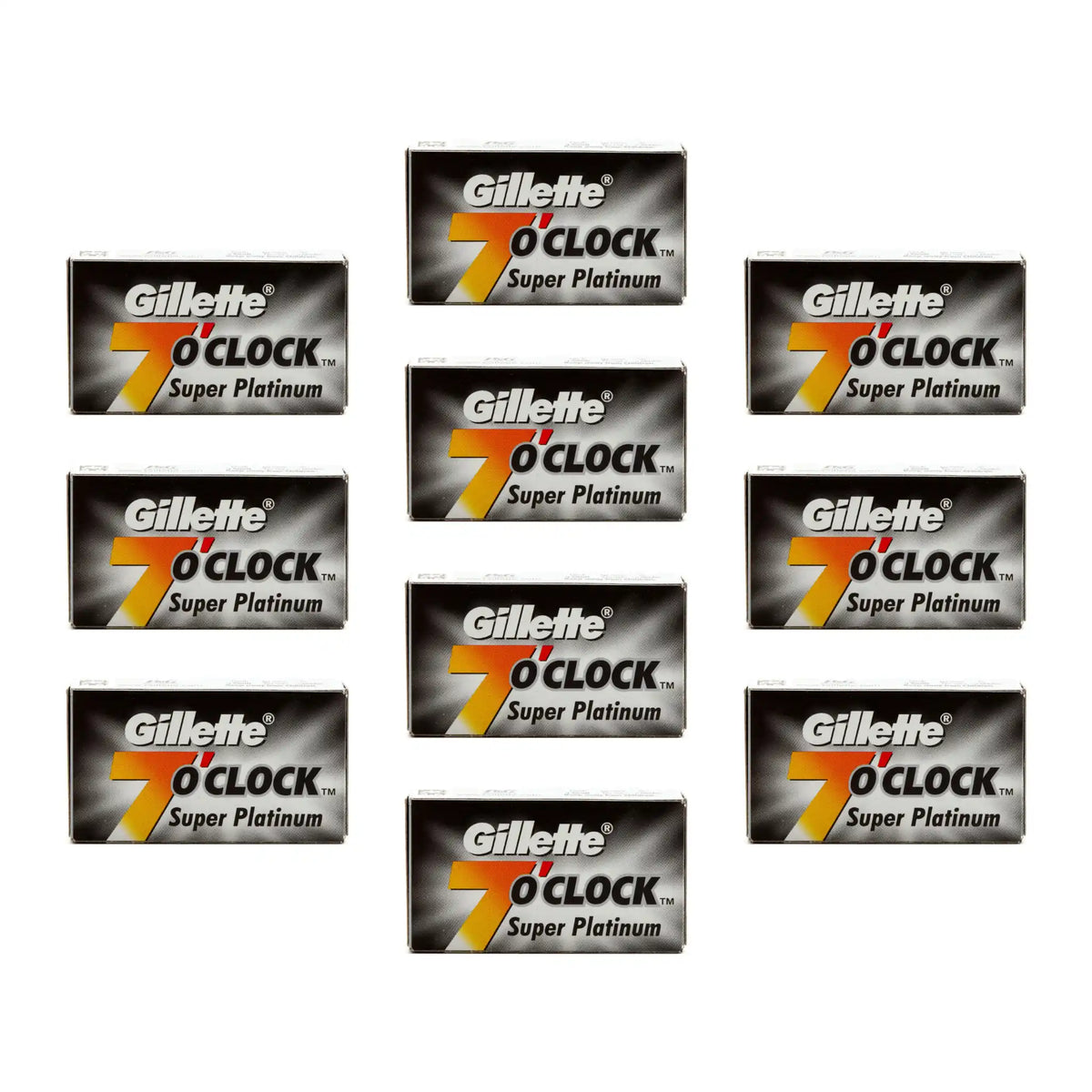50x 7 o'clock Super Platinum (Black) Blades