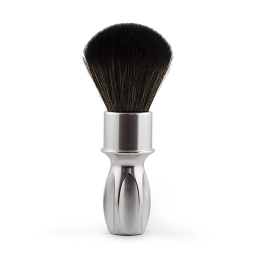 RazoRock 400 Synthetic Shaving Brush - Silver Handle with NOIR Plissoft (SPECIAL EDITION) - FineShave