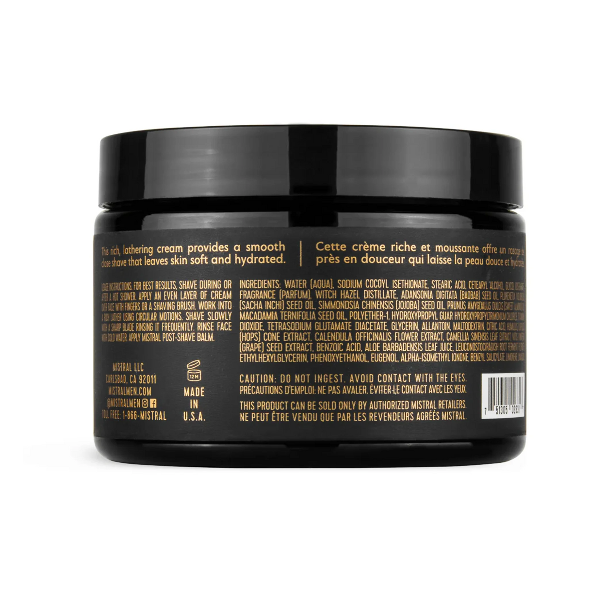 Mistral Cedarwood Marine Shave Cream 255g