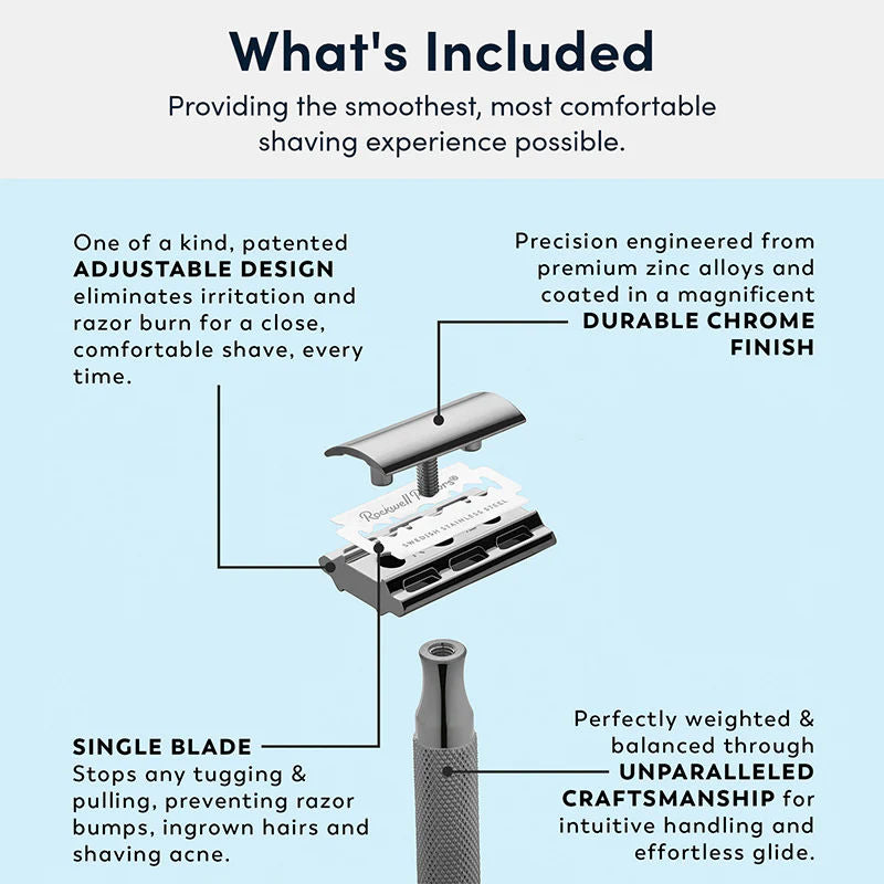 Rockwell 2C Safety Razor (Gunmetal Chrome) - FineShave