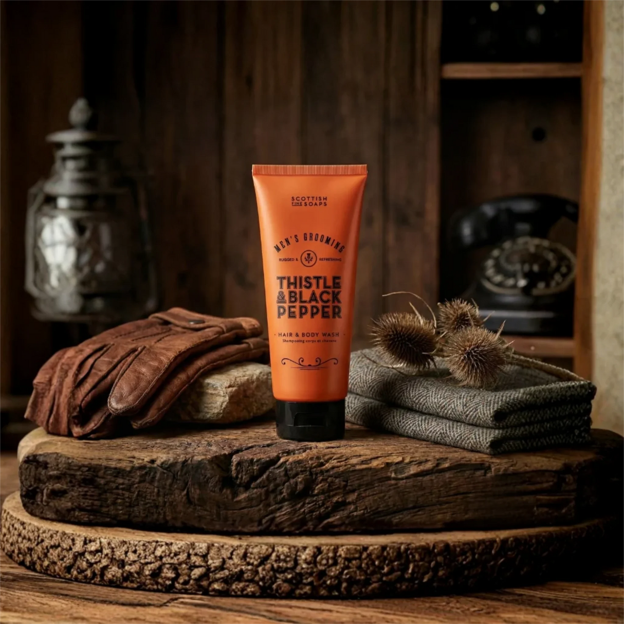 Scottish Fine Soaps Hair & Body Wash 75ml (Thistle & Black Pepper)