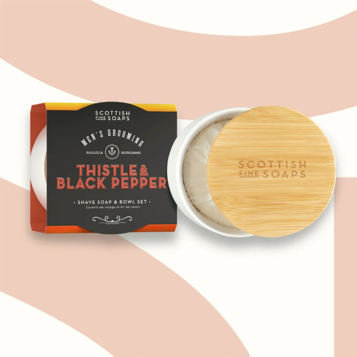 Scottish Fine Soaps Shave Soap & Bowl 100g (Thistle & Black Pepper)