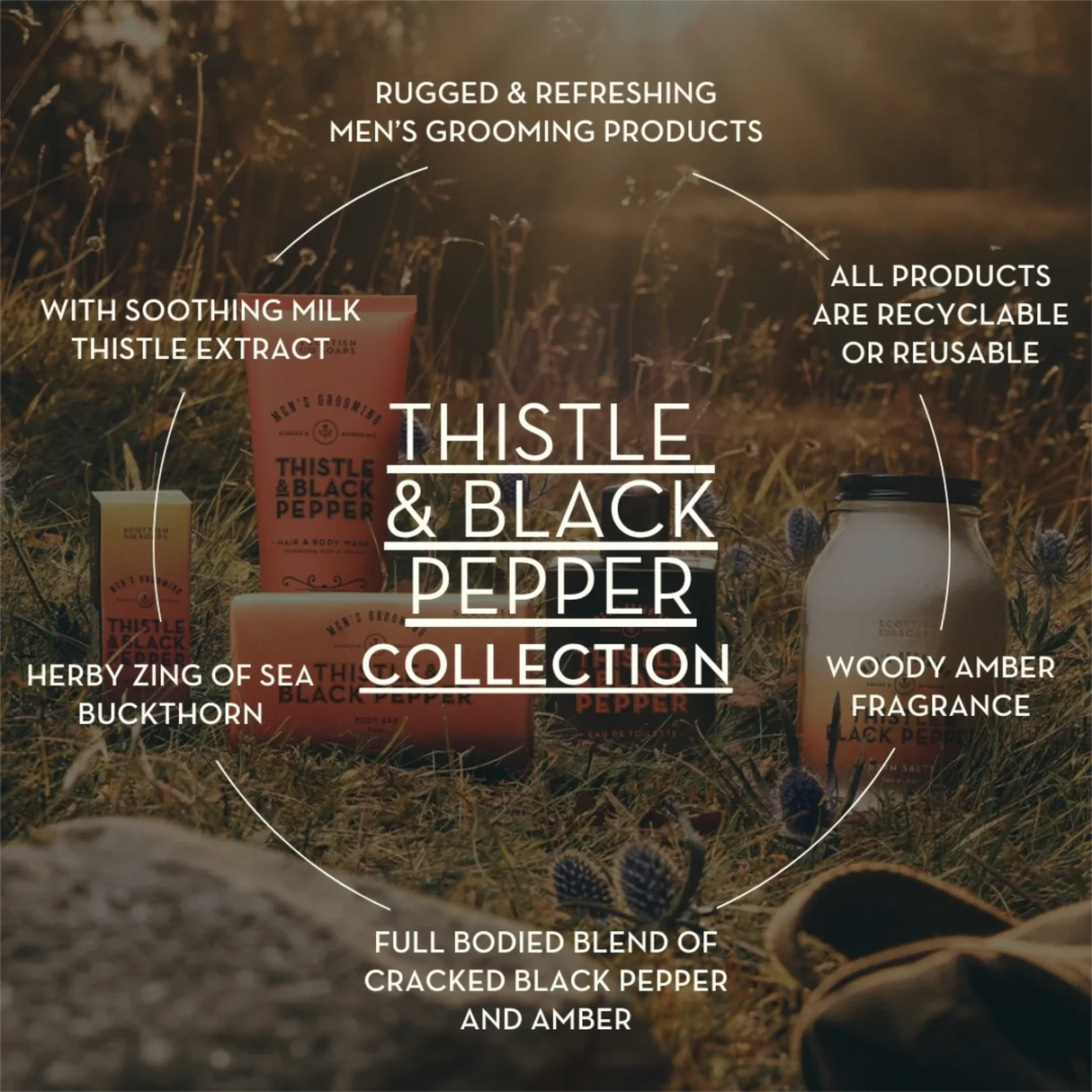 Scottish Fine Soaps (Thistle & Black Pepper) - Complete Beard Care Kit
