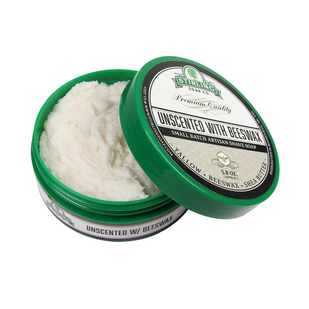 Stirling Soap Co (Unscented with Beeswax) Artisan Shaving Soap 170ml - 2.jpg