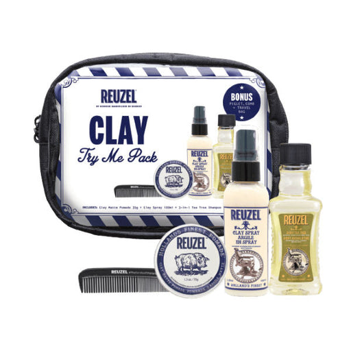 Reuzel Clay Travel Bag (Matte Pomade 35g, Spray 100ml & Shampoo 100ml) - 1.jpg
