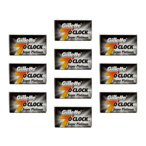 50x 7 o'clock Super Platinum (Black) Blades