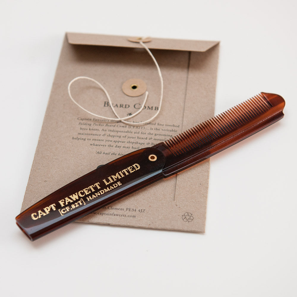 Captain Fawcett's Folding Pocket Beard Comb - FineShave