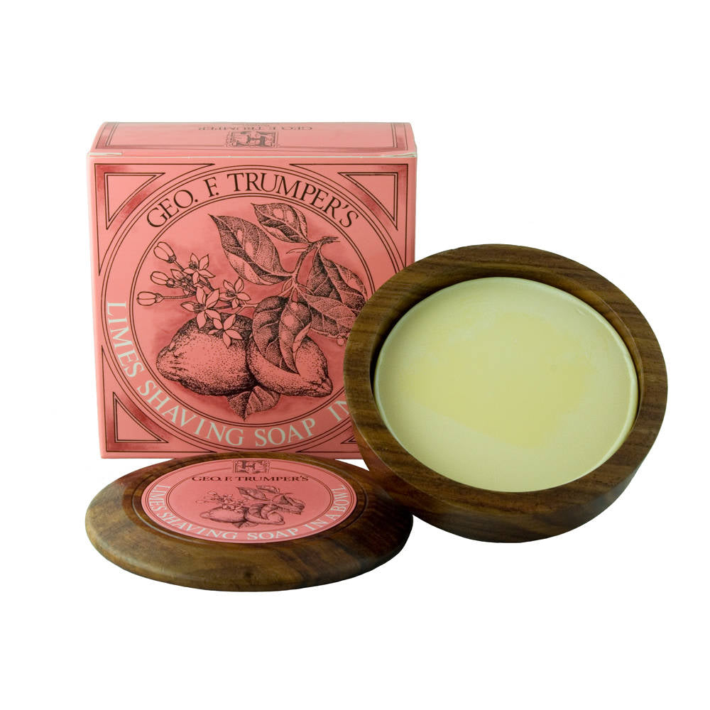 Geo. F. Trumper Extract of Limes Hard Shaving Soap 80g Wooden Bowl - FineShave