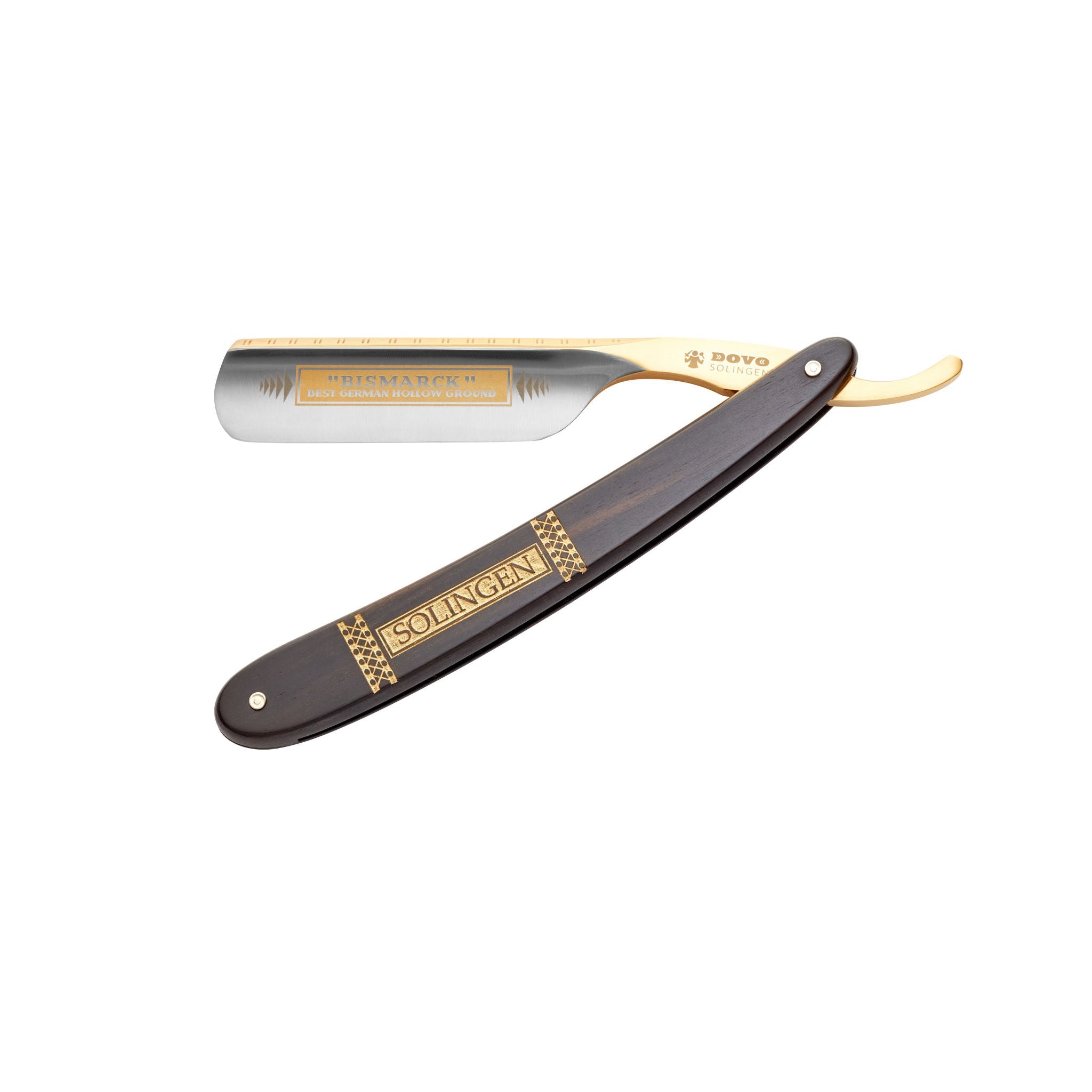 Dovo Bismarck black ebony scales & gold-plated - 6-8 Straight Razor (26810) - 1.jpg
