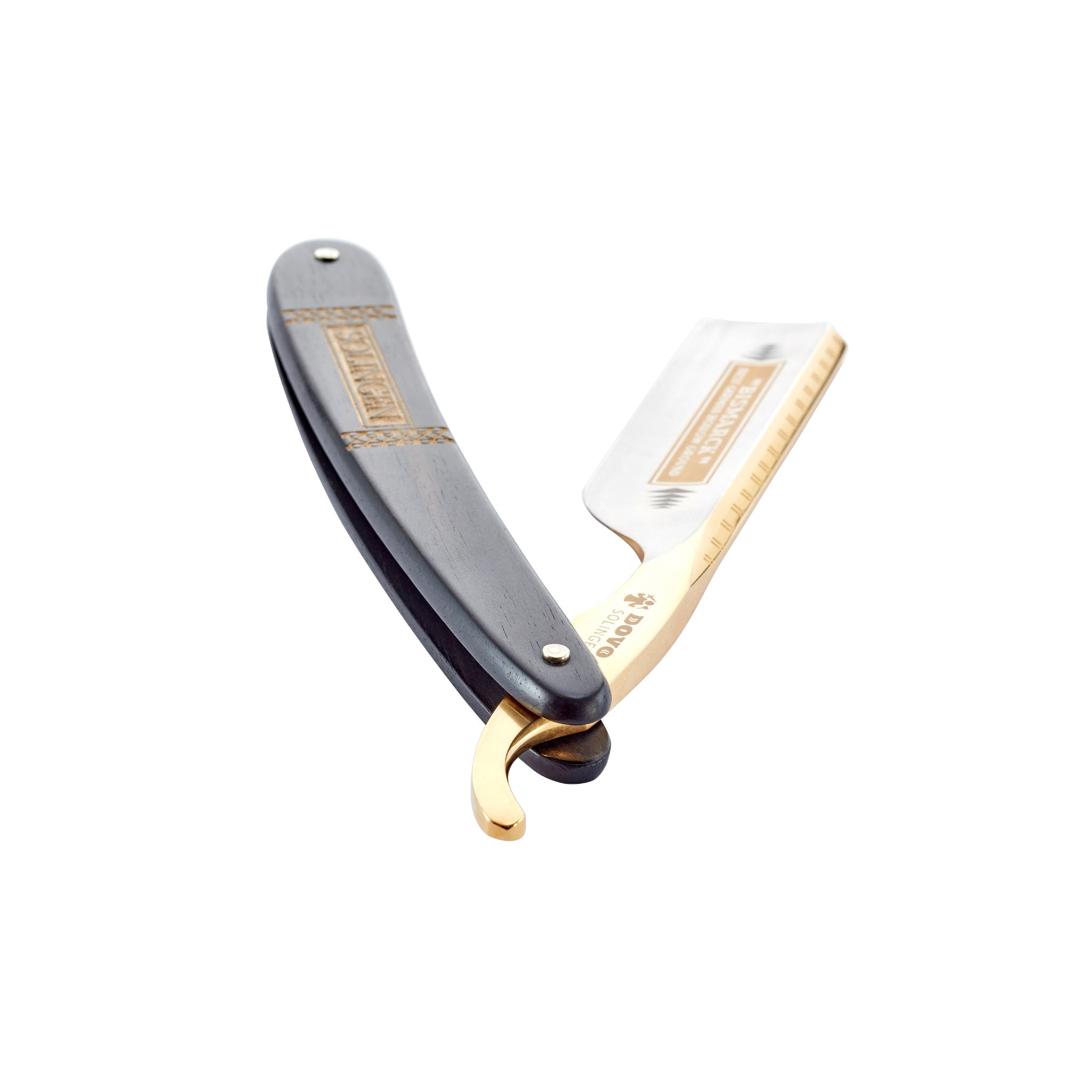 Dovo Bismarck black ebony scales & gold-plated - 6-8 Straight Razor (26810) - 2.jpg