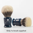Epsilon Two Band Badger Shaving Brush (26mm Knot : Blue Handle) - 1.jpg