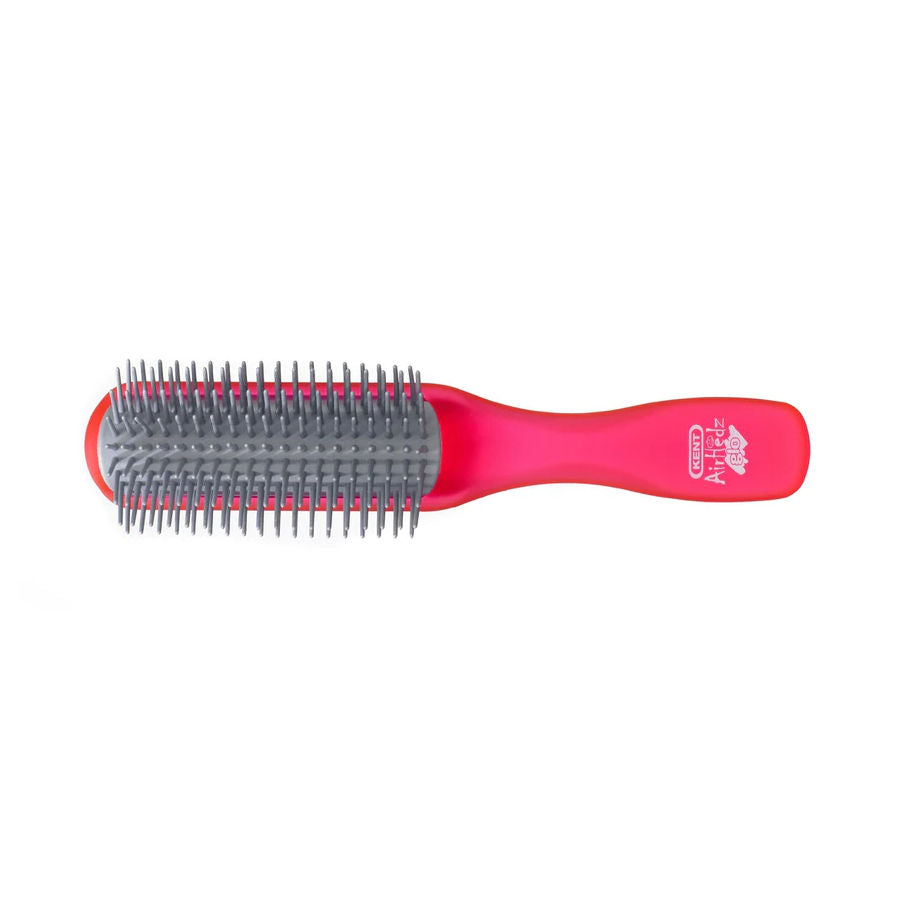Kent AirHedz Glo half round detangling brush for Medium to Long Hair (Red) - 2.jpg
