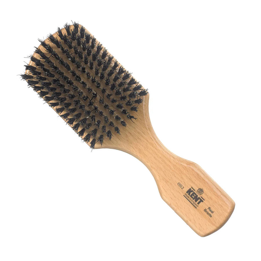 Kent Mens Finest Beechwood Pure Black Bristle Rectangular Club Brush OG2 - 1.jpg