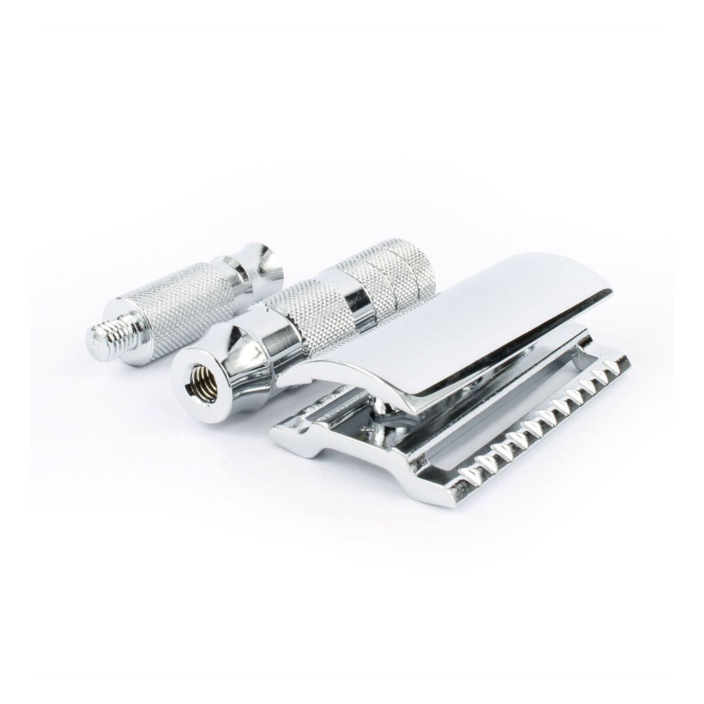 Merkur 933CL Travel Safety Razor with black Leather Pouch - FineShave