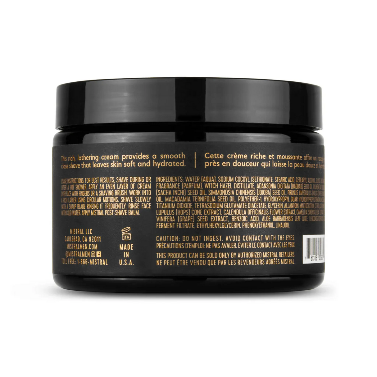 Mistral Salted Gin Shave Cream 255g
