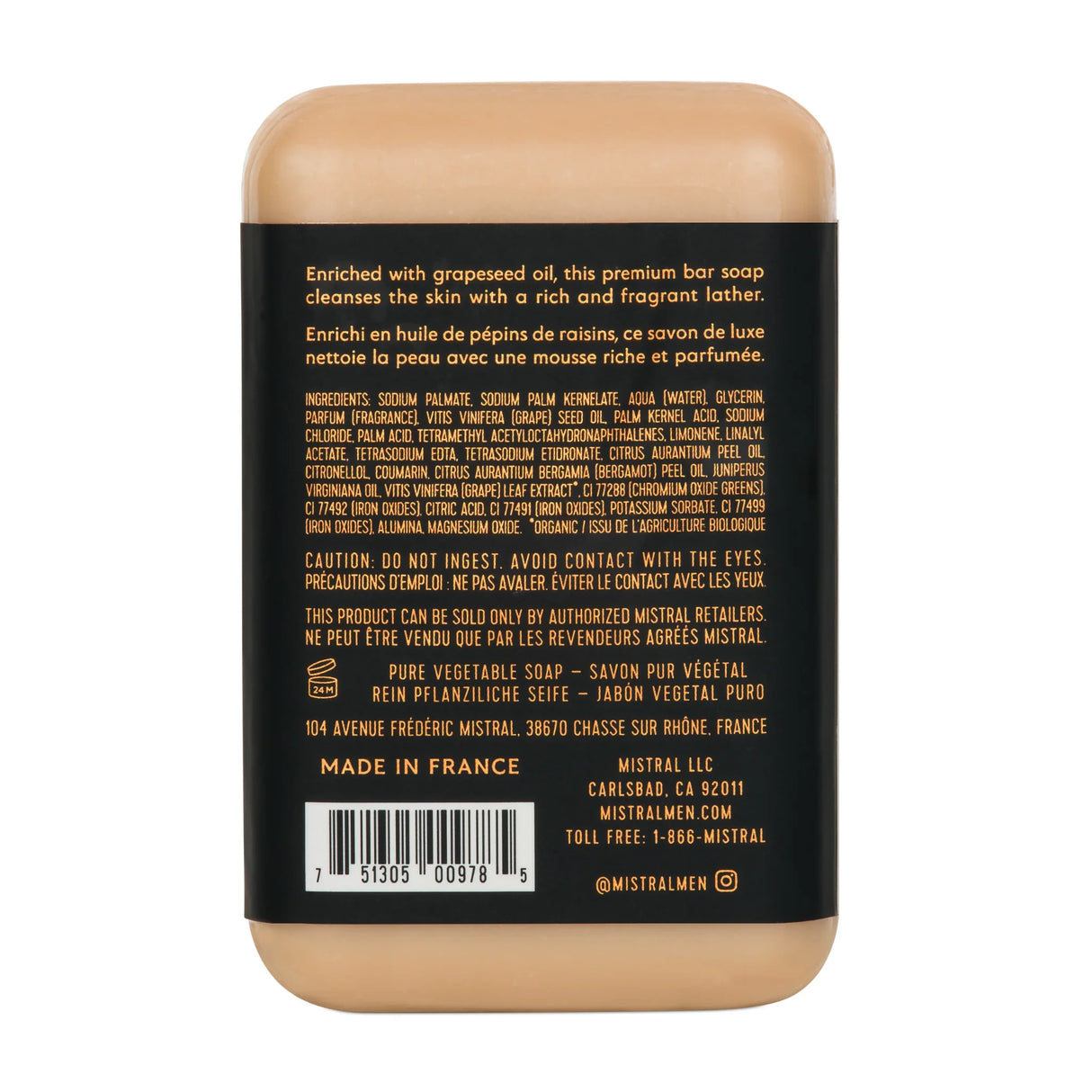 Mistral Santal Coast Men's Luxury Soap 250g