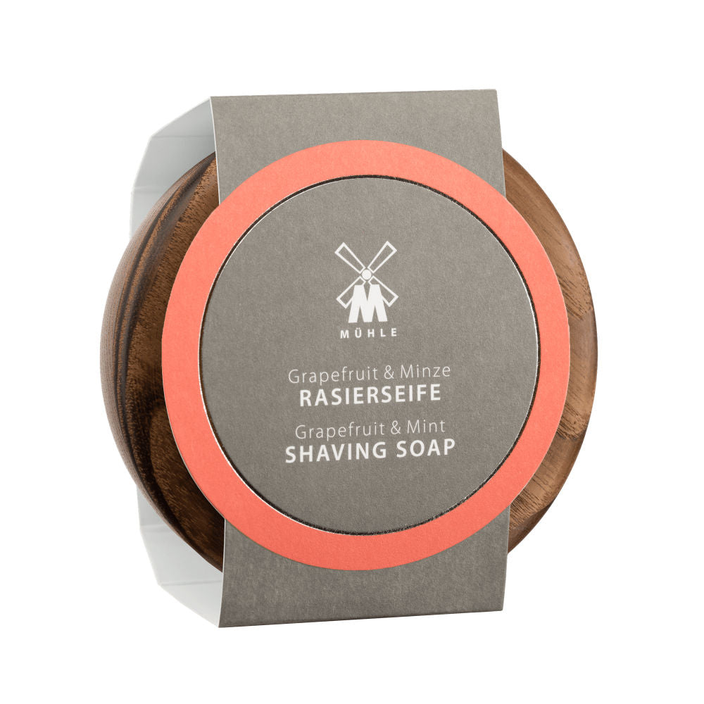 Mühle Shaving Soap Grapefruit & Mint in Wooden (Thermo Ash) Bowl - 1.jpg