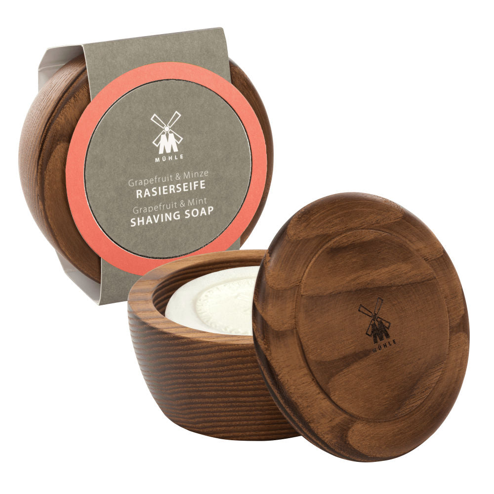 Mühle Shaving Soap Grapefruit & Mint in Wooden (Thermo Ash) Bowl - 2.jpg