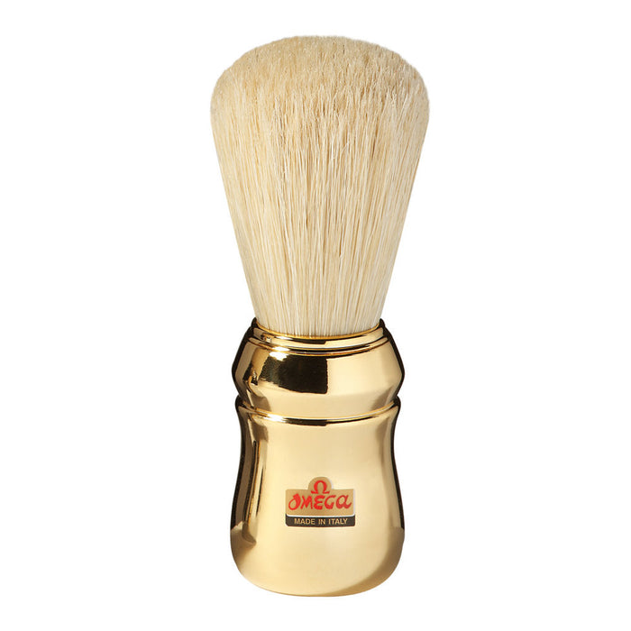 Omega Professional 20480 Shaving Brush (golden chrome) - FineShave