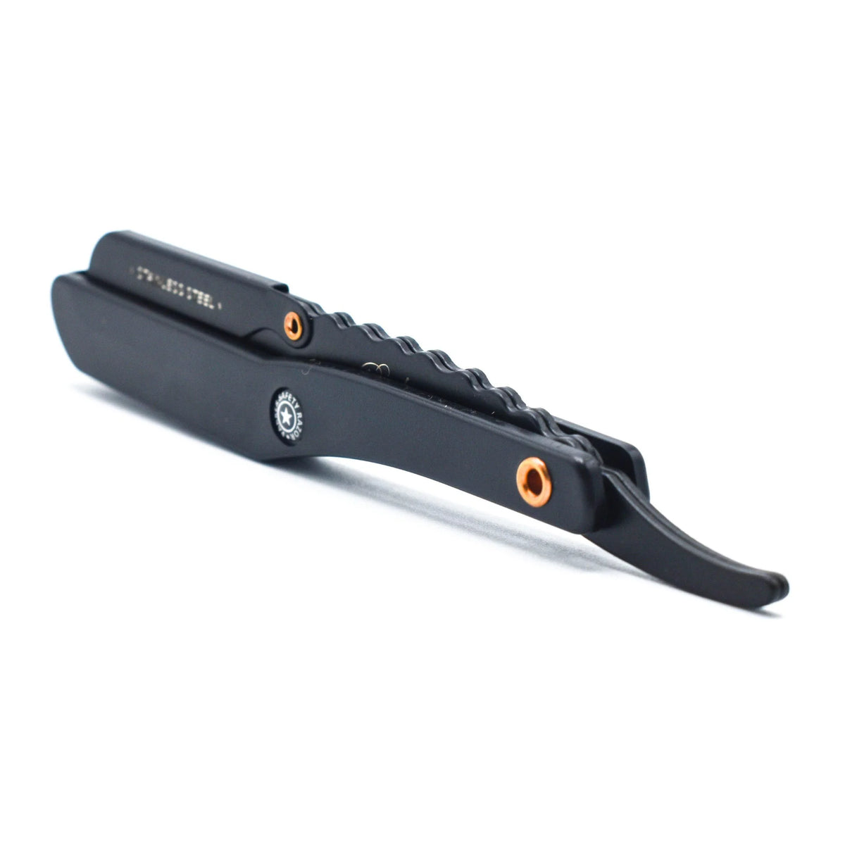 Parker Shavette Barber Razor SRBBA - Stainless Steel with black finish & Black Plastic Handle