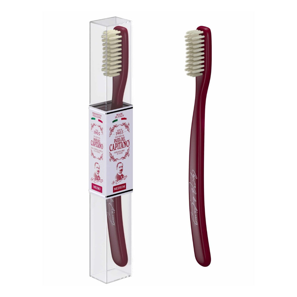 Pasta del Capitano 1905 Medium Nylon Toohbrush Red - 1.jpg