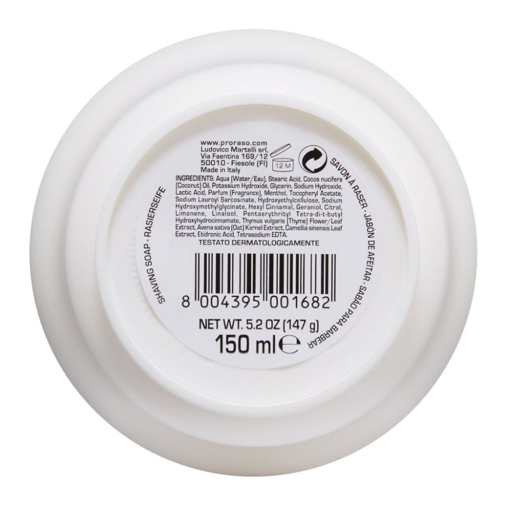 Proraso Sensitive Shaving Soap GreenTea & Oat Bowl - FineShave