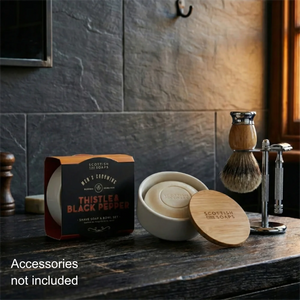 Scottish Fine Soaps Shave Soap & Bowl 100g (Thistle & Black Pepper)