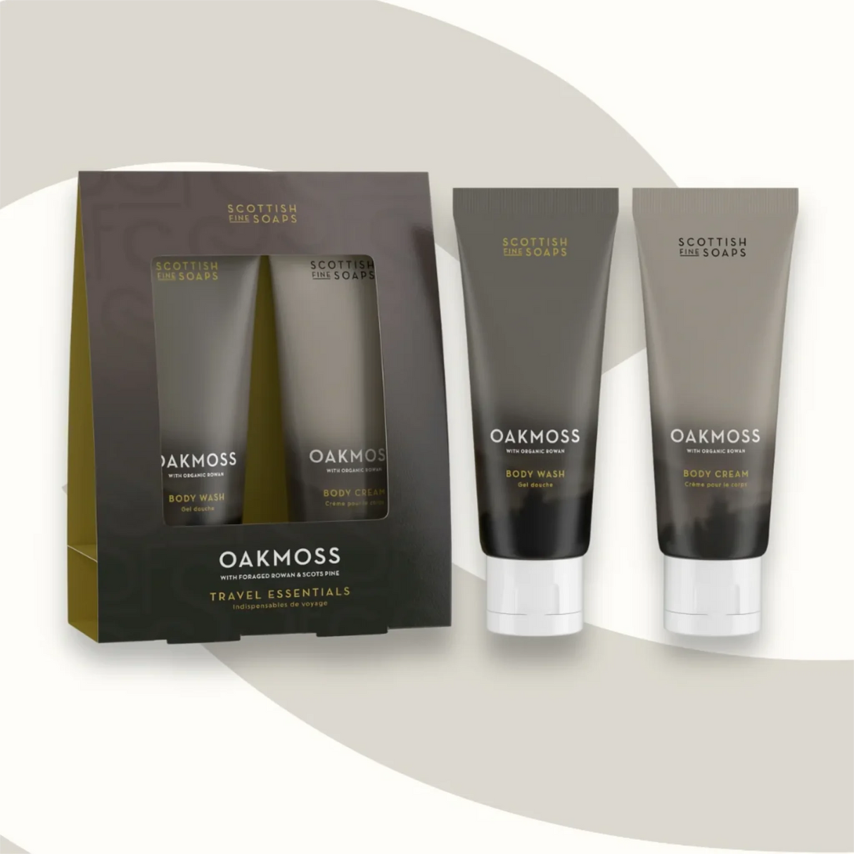 Scottish Fine Soaps Travel Essentials (Oakmoss) Body Wash & Body Cream 75ml