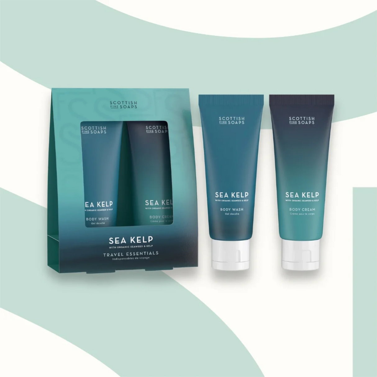 Scottish Fine Soaps Travel Essentials (Sea Kelp) Body Wash & Body Cream 75ml