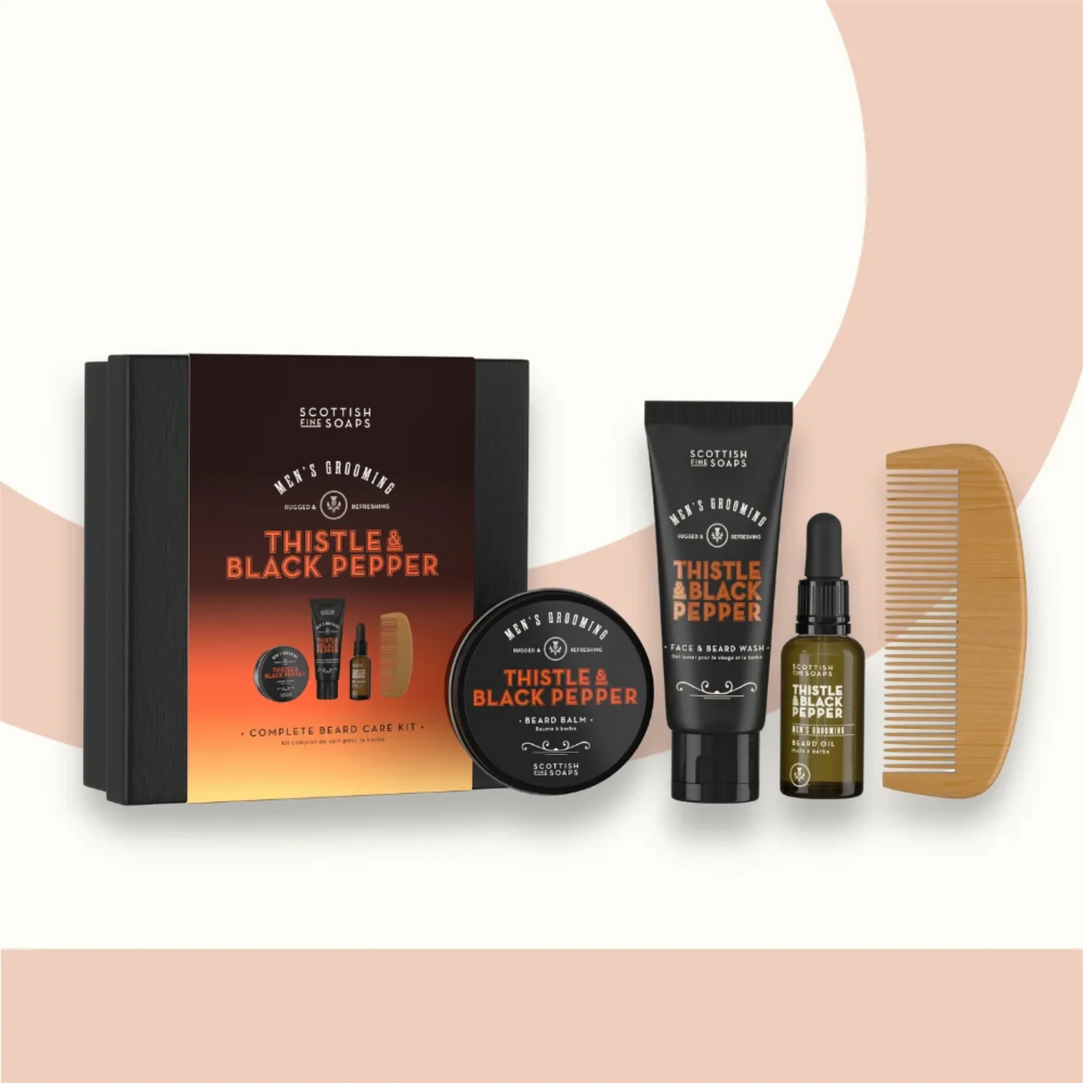 Scottish Fine Soaps (Thistle & Black Pepper) - Complete Beard Care Kit