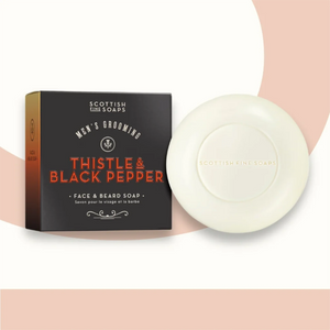 Scottish Fine Soaps (Thistle & Black Pepper) - Face & Beard Soap 100g
