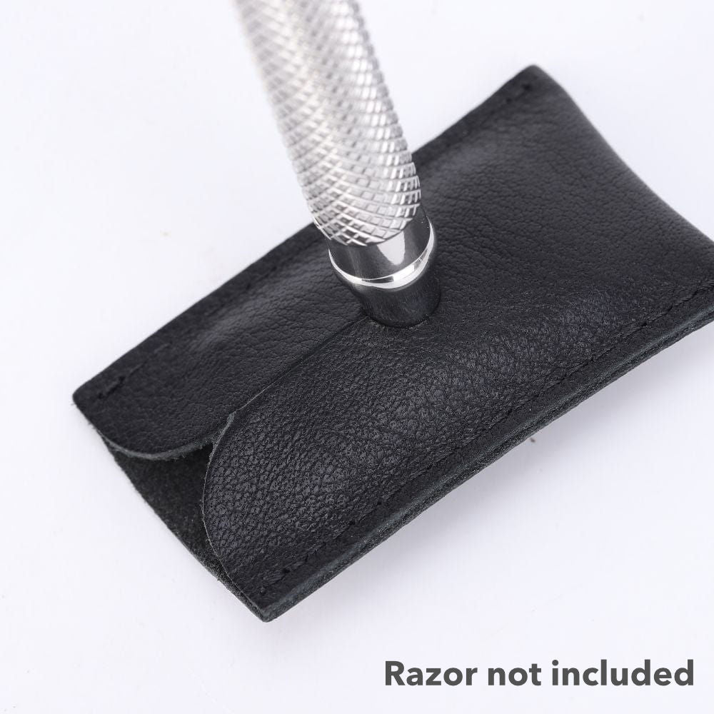 Yaqi Black Leather Safety Razor Head Cover - 3.jpg