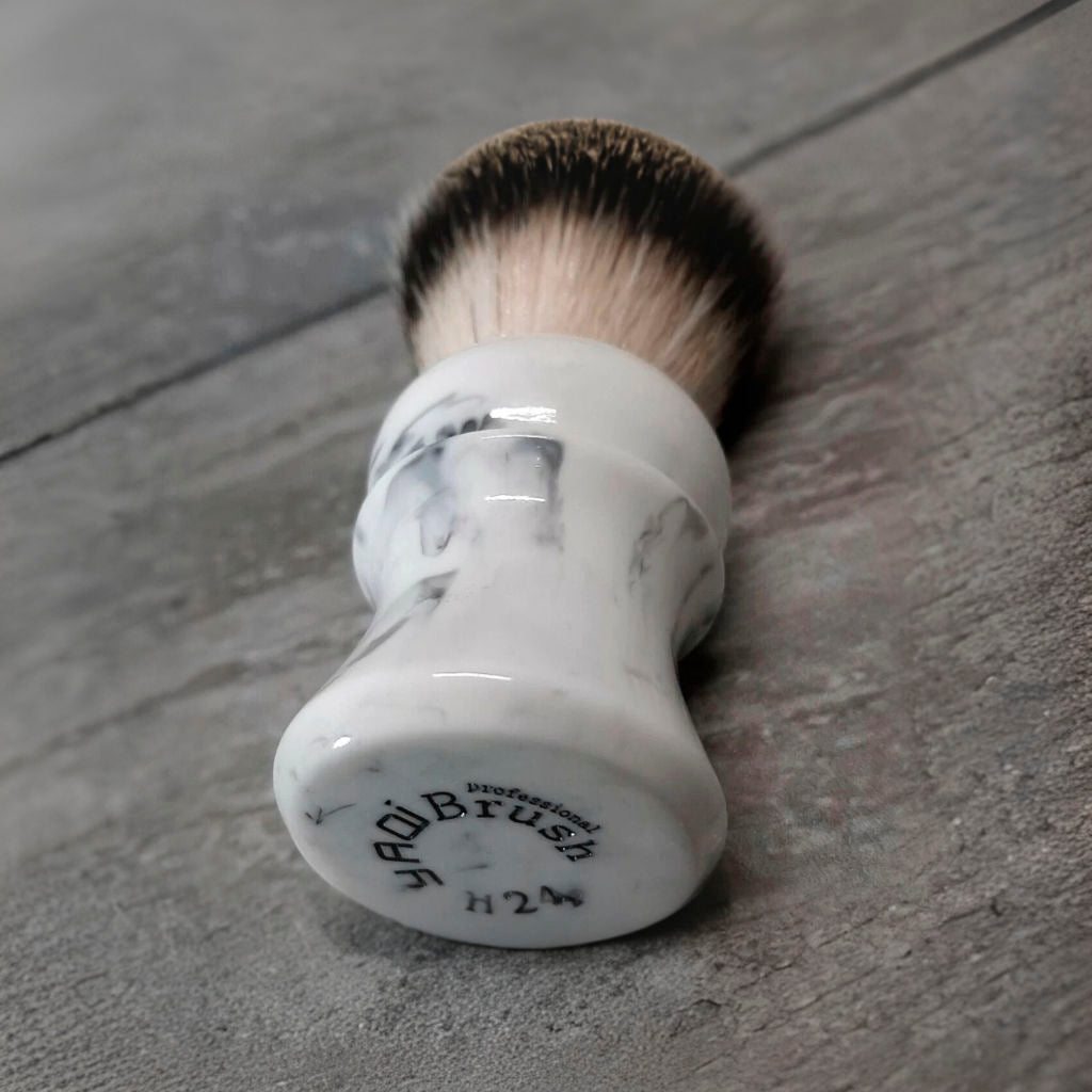 Yaqi White Marble Synthetic Shaving Brush - 4.jpg