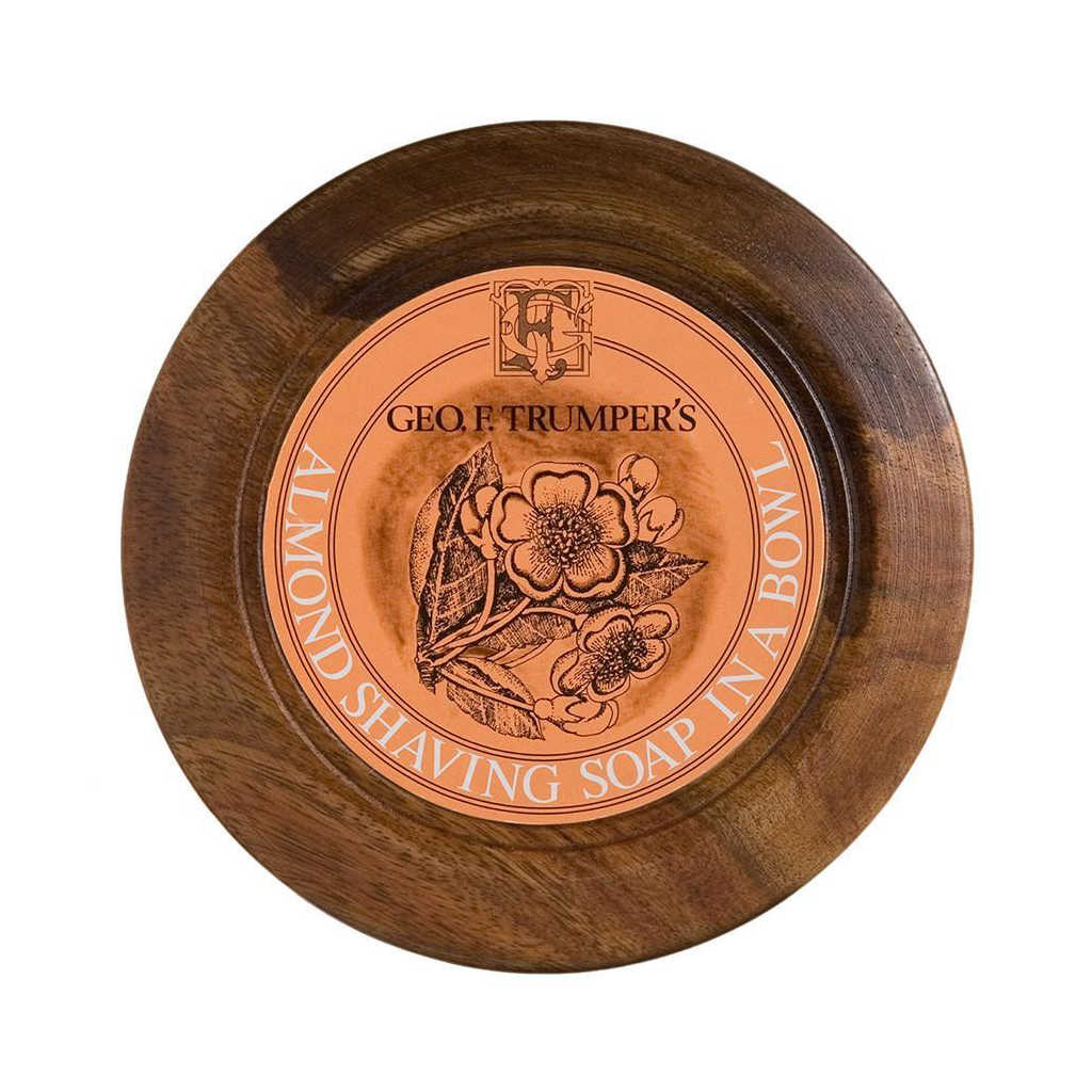 Geo. F. Trumper Almond Hard Shaving Soap 80g Wooden Bowl - FineShave