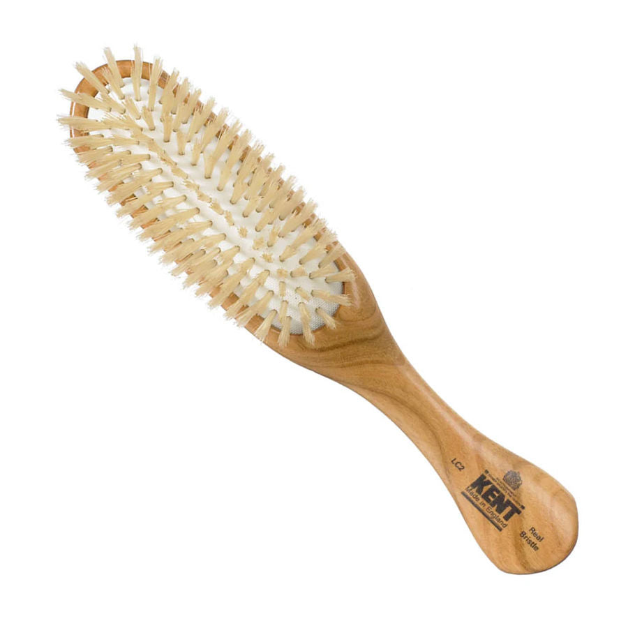 Kent Ladies Finest Cherrywood Pure White Bristle Cushioned Narrow Brush LC2 - 1.jpg