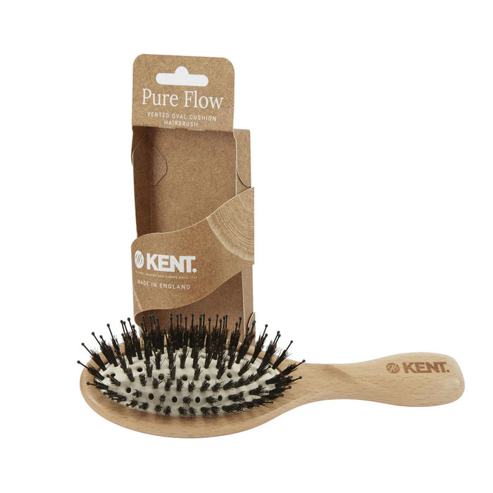 Kent 'Pure Flow' Vented Oval Cushion Bristle Nylon Mix Hairbrush - 4.jpg