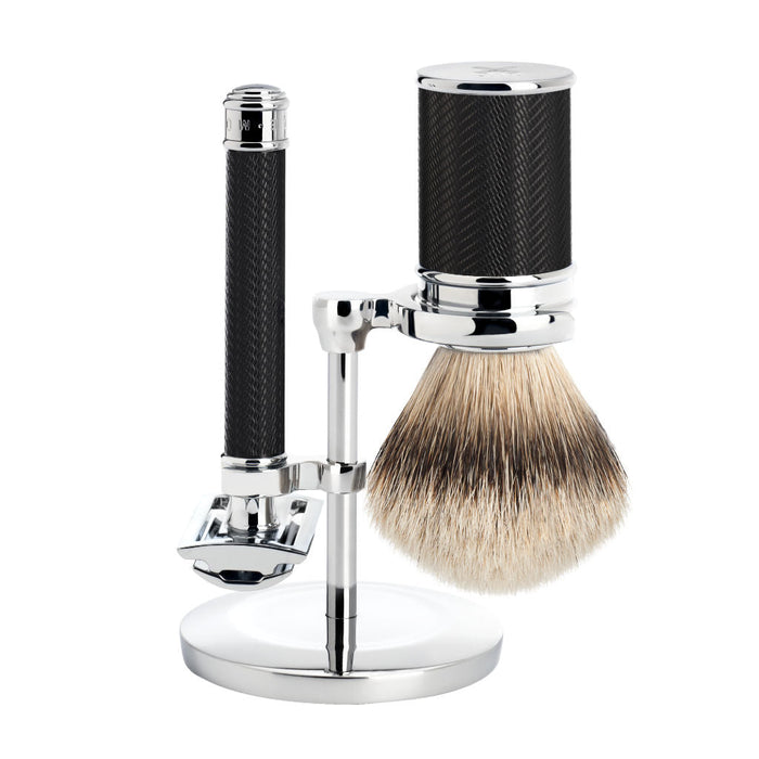 Mühle Traditional 3 part Shaving set (Black & Chrome with Silvertip Badger) - 1.jpg