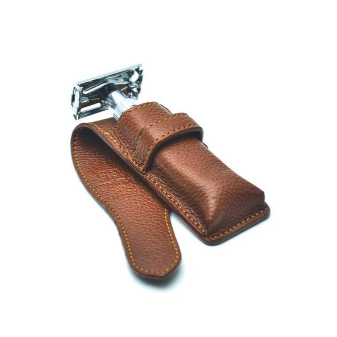 Parker Saddle Leather Safety Razor Case (small) - FineShave