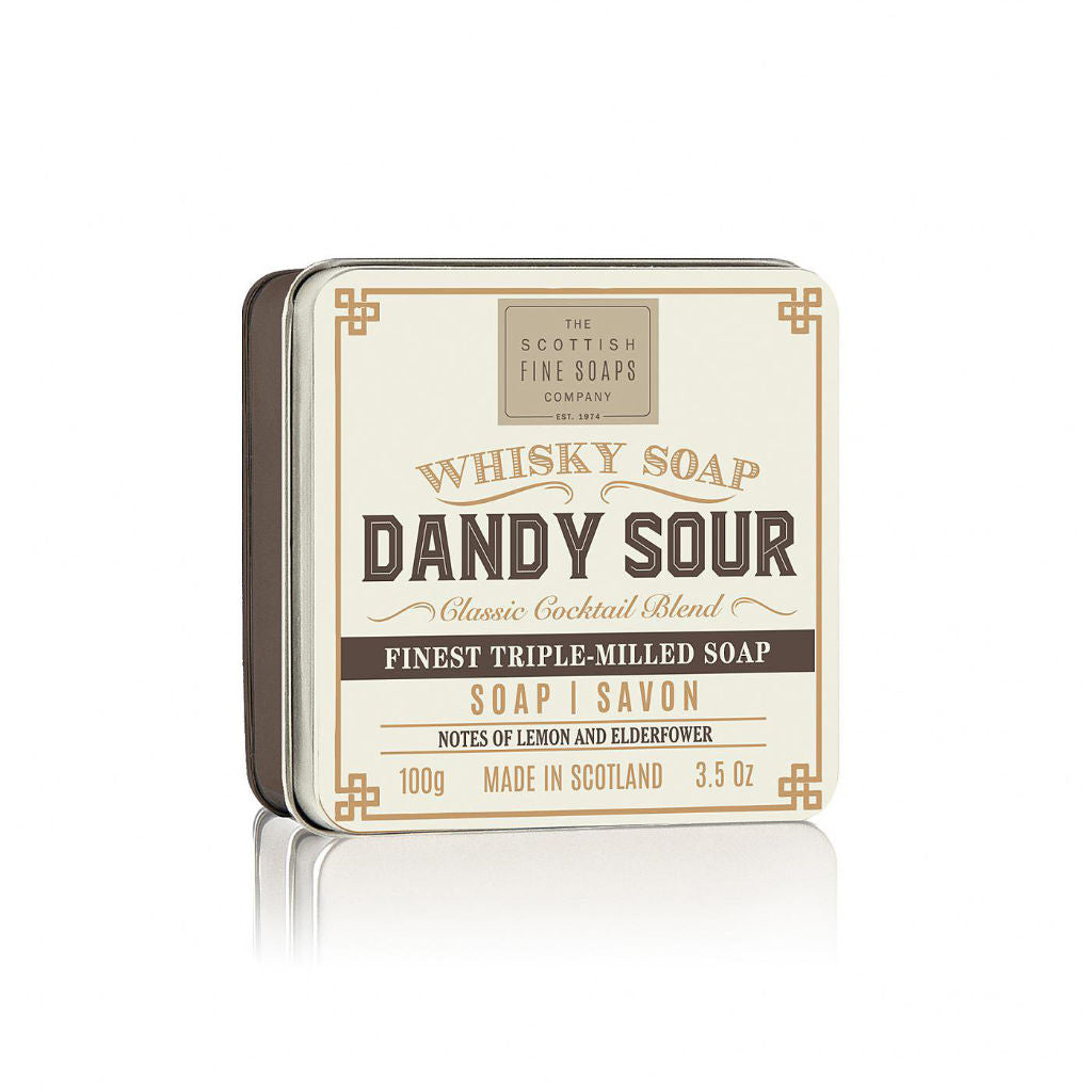 Scottish Fine Soaps - Whisky Cocktail (Dandy Sour) Soap in a Tin 100gr - FineShave