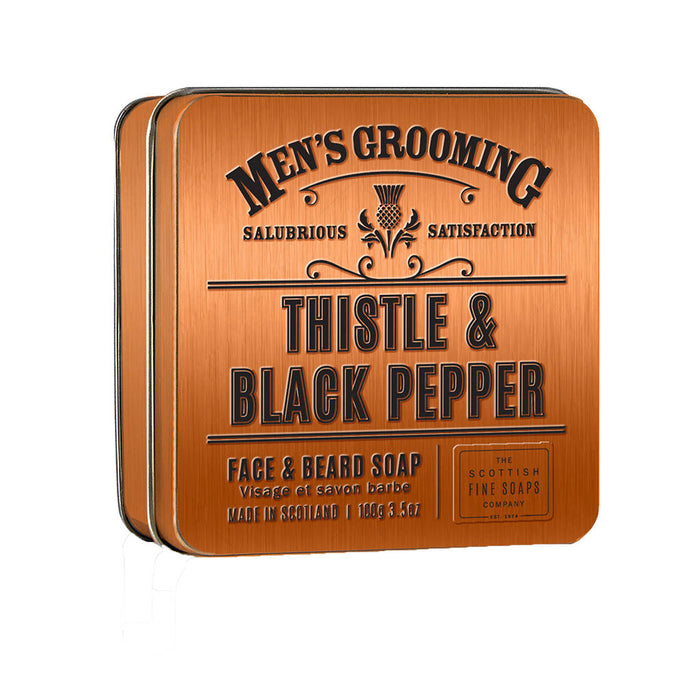Scottish Fine Soaps (Thistle & Black Pepper) - Face & Beard Soap 100g - FineShave